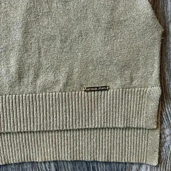 Michael Kors Sweater Gold Pullover Tunic Sweater Long Sleeve Size Extra Large - Picture 2 of 7